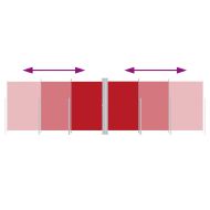 Прибираща се странична тента, черна, 180х600 см