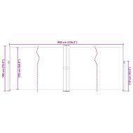 Прибираща се странична тента, черна, 180х600 см