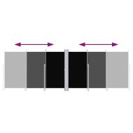 Прибираща се странична тента, черна, 200х600 см