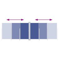 Прибираща се странична тента, синя, 200х600 см