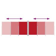 Прибираща се странична тента, червена, 200х600 см