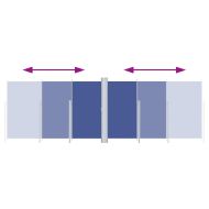 Прибираща се странична тента, синя, 220x600 см