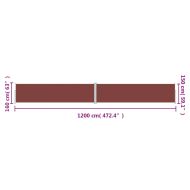 Прибираща се странична тента, кафява, 160х1200 см