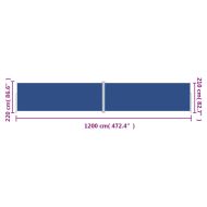 Прибираща се странична тента, синя, 220x1200 см
