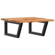 Стенен рафт за мивка, стомана и масивно дърво акация