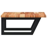 Стенен рафт за мивка, стомана и масивно дърво акация