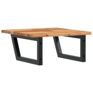 Стенен рафт за мивка, стомана и масивно дърво акация