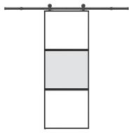 Плъзгаща се врата с обков 76x205 см Закалено стъкло&Алуминий