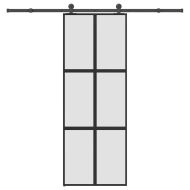 Плъзгаща се врата с обков 76x205 см Закалено стъкло&Алуминий