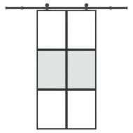 Плъзгаща се врата с обков 102,5x205 см Закалено стъкло&Алуминий