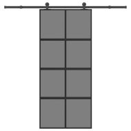 Плъзгаща се врата с обков 90x205 см Закалено стъкло и алуминий