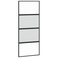 Плъзгаща се врата с комплект обков Черно 90x205 cm