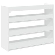 Етажерка за обувки, бяла, 80x25x62 см, инженерно дърво