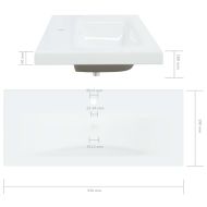 Мивка за вграждане с кран, 91x39x18 см, керамична, бяла