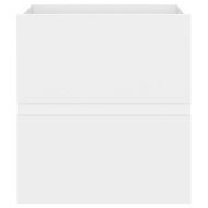 Шкаф за баня с вградена мивка, бял, инженерно дърво