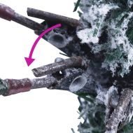 Осветена коледна елха с флокиран сняг и шишарки 195 см PVC и PE