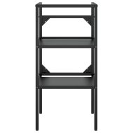 Рамка за мивка за баня с вграден умивалник, черна, желязна