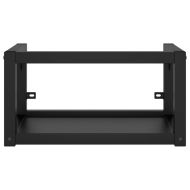 Рамка за мивка за баня с вграден умивалник, черна, желязна