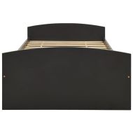 Рамка за легло с 2 чекмеджета сива бор масив 90x200 см