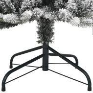 Изкуствена коледна елха с 300 LED и флокиран сняг 210 см