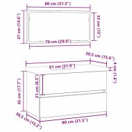 Комплект мебели за баня 3 pcs Черния дъб Инженерно дърво