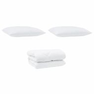 Зимен юрган с възглавница 3 pcs Бяло Микрофибър