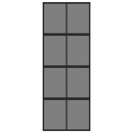 Плъзгаща се врата, черна, 76x205 см, закалено стъкло и алуминий