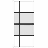 Плъзгаща се врата, черна, 90x205 см, закалено стъкло и алуминий