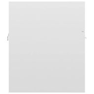 Шкаф за баня с вградена мивка, бял гланц, инженерно дърво