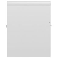 Шкаф за баня с вградена мивка, бял гланц, инженерно дърво