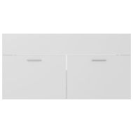 Шкаф за баня с вградена мивка, бял, инженерно дърво