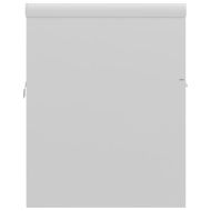 Шкаф за баня с вградена мивка, бял гланц, инженерно дърво