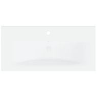 Шкаф за баня с вградена мивка, черен, инженерно дърво