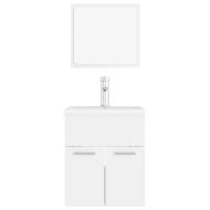 Комплект мебели за баня, бял, ПДЧ