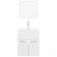 Комплект мебели за баня, бял гланц, ПДЧ