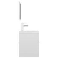 Комплект мебели за баня, бял гланц, ПДЧ