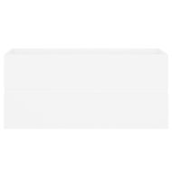 Шкаф за мивка с вградено корито, бял, инженерно дърво