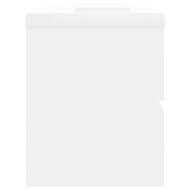 Шкаф за мивка с вградено корито, бял, инженерно дърво