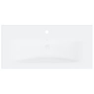 Шкаф за баня с вградена мивка, бял, инженерно дърво