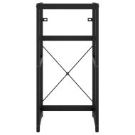 Рамка за мивка за баня с вграден умивалник, черна, желязна