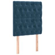 Боксспринг легло с матрак и LED, тъмносиньо, 80x200 см, кадифе