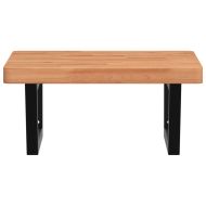 Стенен рафт за мивка, стомана и масивно дърво бук