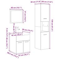 Комплект шкафове за баня от 4 части дъб сонома инженерно дърво