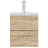 Комплект мебели за баня от 2 части, дъб сонома, инженерно дърво