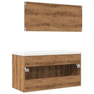 Комплект мебели за баня от 3 части Дъб артизан инженерно дърво