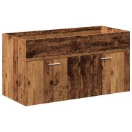 Комплект мебели за баня от 4 части старо дърво инженерно дърво