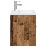 шкаф за мивка с вграден басейн и смесител Старо дърво