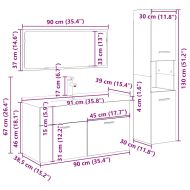 Комплект мебели за баня от 4 части Дъб артизан инженерно дърво