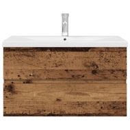 шкаф за мивка с вграден басейн и смесител Старо дърво