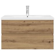 Шкаф за мивка с вграден умивалник и смесител Дъб артизан
